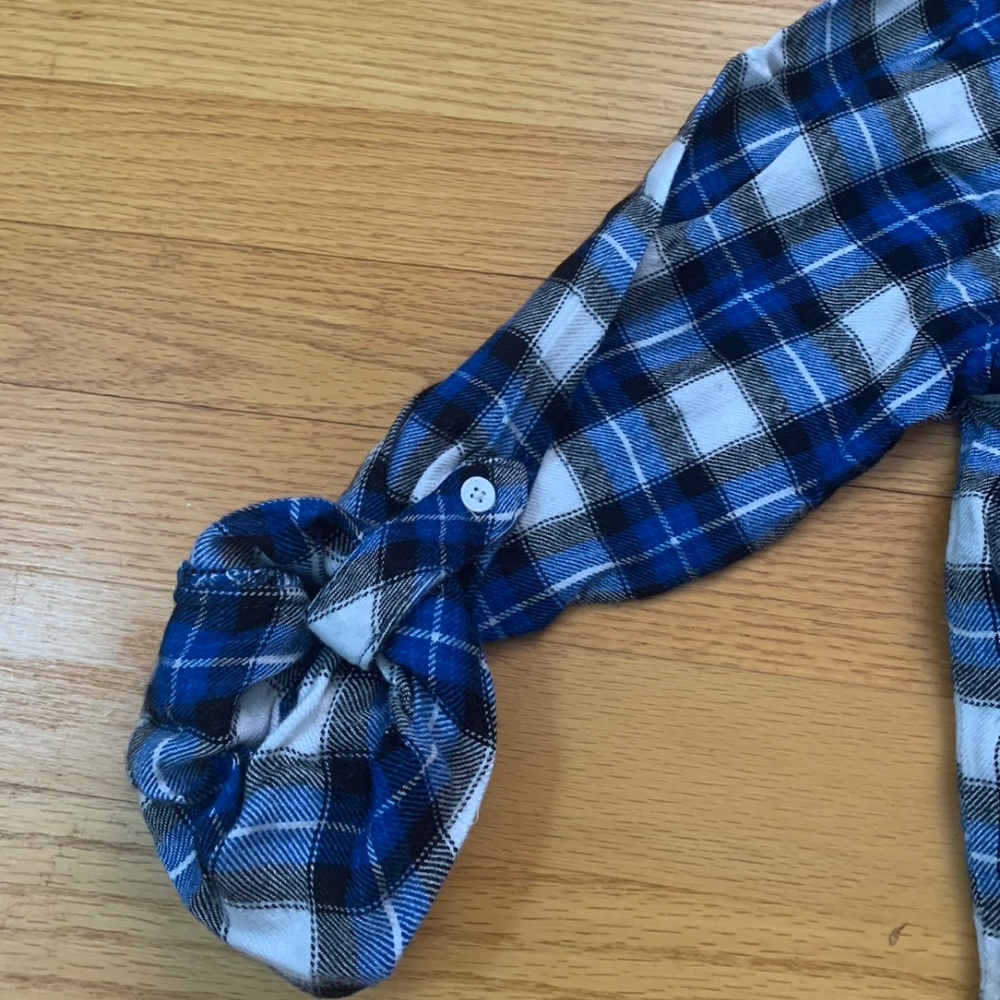 Blue plaid long sleeve button down shirt - Picture 3 of 4